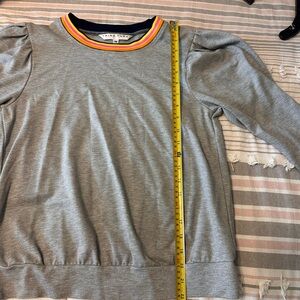 Trina Turk Gray Sweatshirt with Rainbow Collar